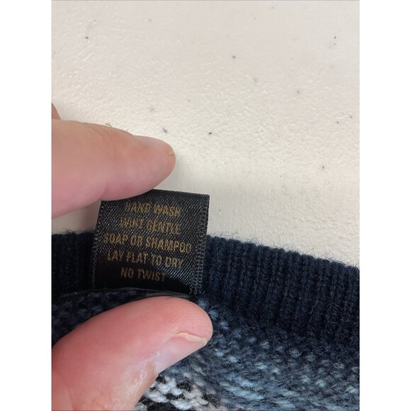 Arcohi's 100% Alpaca Navy Grey Cardigan Zip Up Sweater Pockets size M‎ fair isle - Picture 4 of 9